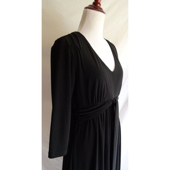Chico's Tie Waist Jersey Knit Black Dress - Size 1 (Med / 8) - Picture 5 of 11